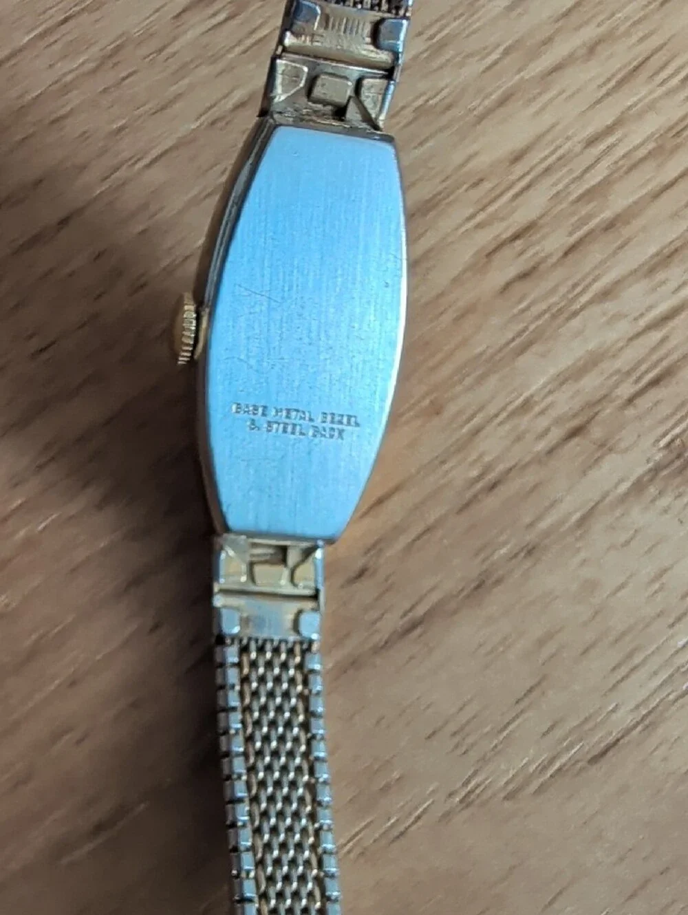 Timex Vintage Gold Tone Textured Oval Ladies Mechanical Watch